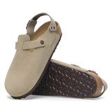 Birkenstock Women's Tokio Clogs Taupe Suede top view