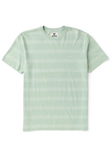 The Vissla Men's Gradual Fade Stripe Tee in Sea Green
