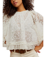 Free People Women's Carly Cape Top in Clean Ivory