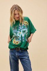 Daydreamer Women's The Beach Boys Tropical Stack Tee in Amazon Green