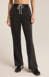 Z Supply Women's Hunter Knit Denim Pants in Vintage Black