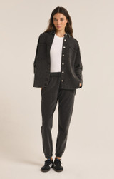 Z Supply Women's All Day Knit Denim Jacket in Vintage Black