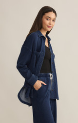 Z Supply Women's All Day Knit Denim Jacket in Indigo