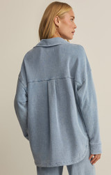 Z Supply Women's All Day Knit Denim Jacket in Ocean Air Indigo
