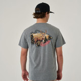 Burlebo Men's Hill Country Buck Tee Dark Heather Grey side view