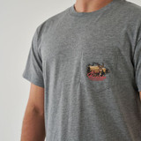 Burlebo Men's Hill Country Buck Tee Dark Heather Grey graphic detail
