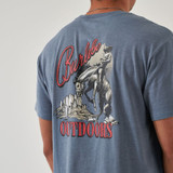 Burlebo Men's Moonlit Cowboy Tee in Heather Blue Jean side view