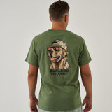 Burlebo Men's Mallard Camo Dog Tee in Heather Olive side view