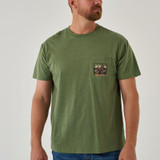 Burlebo Men's Duck Dog Stamp Tee Heather Olive front view