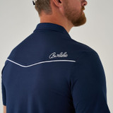 Burlebo Men's Pearl Snap Performance Polo Navy front
