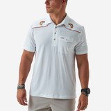 Burlebo Men's Pearl Snap Performance Polo in Redfish