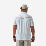 Burlebo Men's Pearl Snap Performance Polo in Redfish