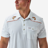 Burlebo Men's Pearl Snap Performance Polo in Redfish