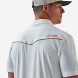 Burlebo Men's Pearl Snap Performance Polo in Redfish