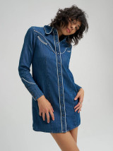 Wrangler Women's Piped Shirt Dress flat lay
