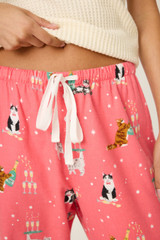 PJ Salvage Women's Flannel Pants in Champagne Cat