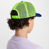 The Nike Kids' Rise Trucker Cap in Blue and Volt