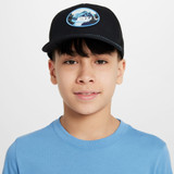 Nike Kids' Rise Outdoor Trucker Cap Black front view