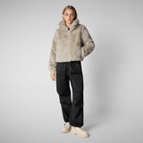 Save The Duck Women's Jeon Jacket in Rainy Beige front view