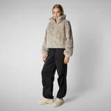 Save The Duck Women's Jeon Jacket in Rainy Beige back view