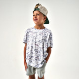 Burlebo Boys' Go To Tee in White Camo