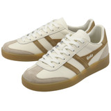 The Gola Women's Classics Viper Leather Sneakers in Off White and Caramel