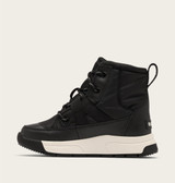 Sorel Kids' Whitney III Mid Waterproof Boots Black and White front view