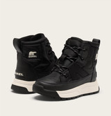 The Sorel Kids' Whitney III Mid Waterproof Boots in Black and White
