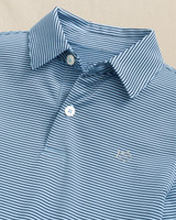 Southern Tide Boys' Driver Meadowbrook Stripe Performance Polo in Ocean Channel