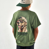 Burlebo Boys' Mallard Camo Dog Tee in Heather Olive