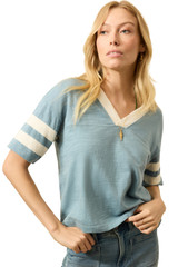 Faherty Women's Varisty Tee in Blue Varsity