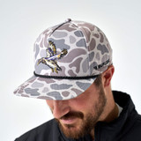 Burlebo Men's Diving Mallard Camo Snapback Hat side view