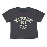 Sendero Provisions Women's Yippee Ki Yay Crop Tee in Vintage Black