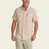 Howler Brothers Men's H Bar B Snapshirt in Eyelet Stripe: Off White