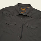 Howler Brothers Emerger Tech Long Sleeve Shirt in Antique Black side detail