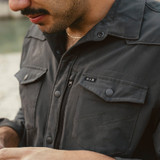 Howler Brothers Emerger Tech Long Sleeve Shirt in Antique Black collar view