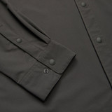 Howler Brothers Emerger Tech Long Sleeve Shirt in Antique Black fabric close-up