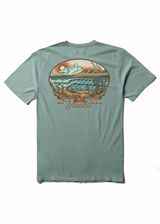 Vissla Men's Baja West Pocket Tee Sea Green back view