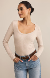 Z Supply Women's Second Skin Scoop Tank in Oatmeal Heather