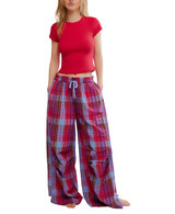 Free People Women's Wait A Minute Baby Tee in Lipstick Red