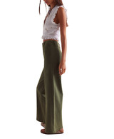 Free People Women's Libre Wide Leg Jeans in Thyme front view