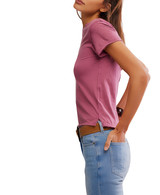 Free People Women's We The Free Nova Tee in Crushed Berry