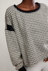 FP Movement Women's My Time Textured Layer Top in Black White Combo back view