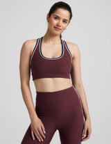 Beyond Yoga Women's Spacedye Ready Bra in Midnight Burgundy Heather