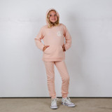 Tiny Whales Girls' Peace and Love Hoodie in Faded Pink