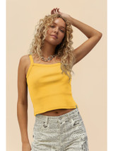 Daydreamer Women's 90's Tank Top in Yellow Bloom front view