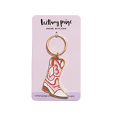 Brittany Paige Cowboy Boot Enamel Keychain front view
