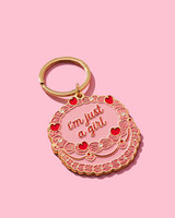 Brittany Paige Just A Girl Vintage Cake Enamel Keychain GirlCake detail