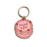 Brittany Paige Just A Girl Vintage Cake Enamel Keychain GirlCake back view