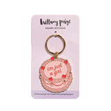 Brittany Paige Just A Girl Enamel Keychain GirlCake side view